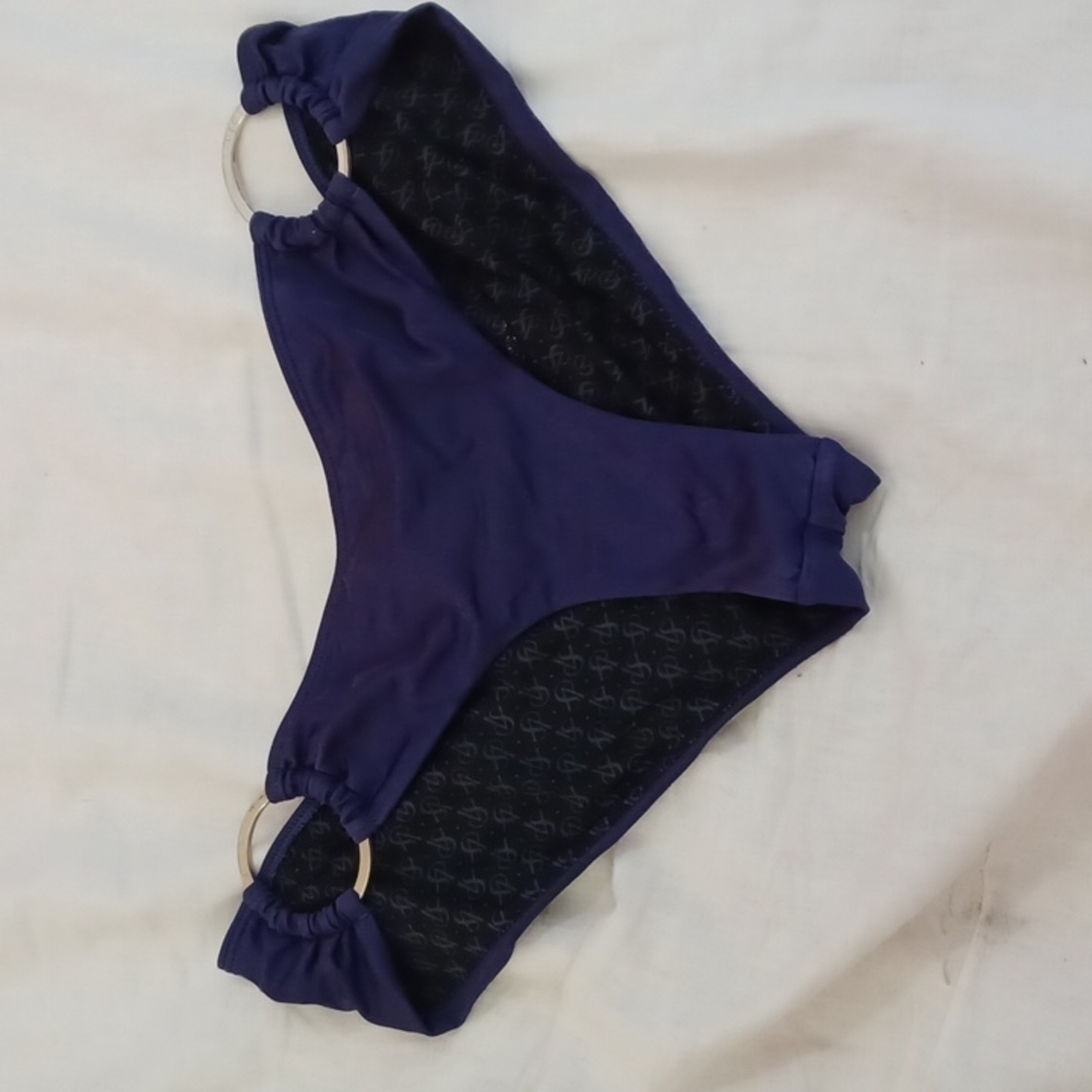 𝅺victoria secret blue with silver rings bikini bottom size medium